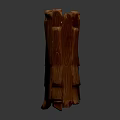 Rustic Wooden Tree Stump Shaped Stool With Natural Grain Texture For Home Decor