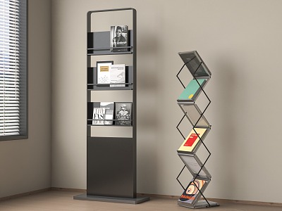 Modern Bookshelf Books Newspaper Shelf Books model