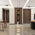 Modern Living Dining Room Interior With Sofa TV Rug Lighting And Curtain Design