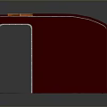 Detailed Train Compartment Interior With Red Exterior Beds Windows And Wooden Floor