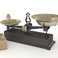 Vintage Commercial Mechanical Balance Scale With Weights In Wooden Box