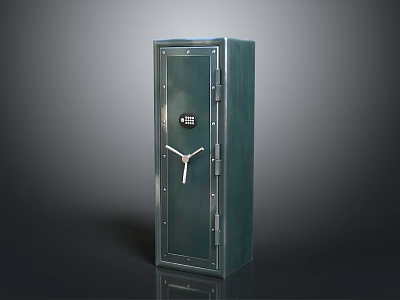 Green Metal Safe Furniture With Electronic Lock And Secure Design 3d model