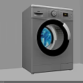 Modern Front Load Washing Machine With Transparent Door And Blue LED Light 3d model