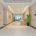 Kangxin Center Modern Reception Area With Marble Backdrop And Wooden Decor