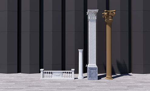 European Roman Column 3d model