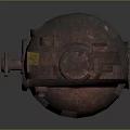 Rusty Metal Gas Cylinder With Worn Surface And Pressure Gauge Valve