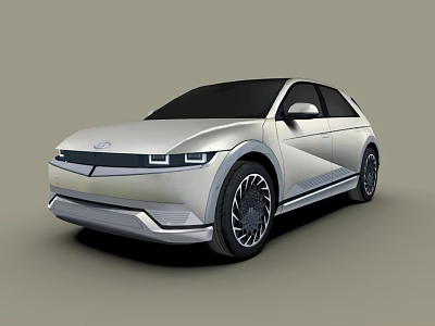 Silver Electric Crossover Car With Sleek Body LED Headlights And Alloy Wheels 3d model