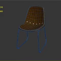 Brown Leather Accent Chair With Metal Legs And Minimalist Rivet Design Details
