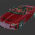 Red Luxury Convertible Sports Car With Orange Seats And Sleek Design