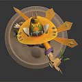 Modern game character cat mage cat wizard 3d model