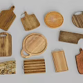Essential Kitchen Tools High Quality Wooden Cutting Boards With Various Shapes 3d model