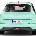 Mint Green Compact Car With Sunroof And Rounded Front Design 3d model
