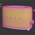 Golden Shiny SMEG Toaster A Stylish Modern Kitchen Appliance With Chrome Details