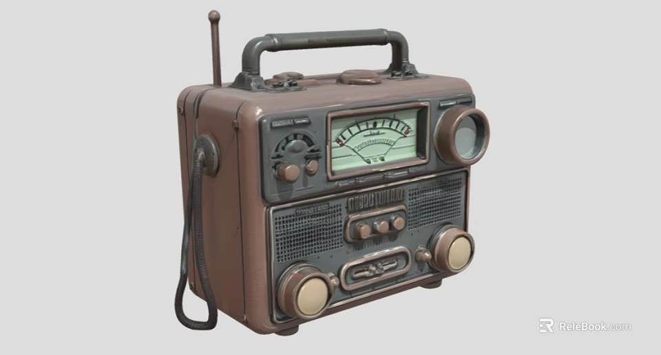 Vintage Design Headphone Speaker with Classic Radio Style and High Quality Audio Performance 3d model 