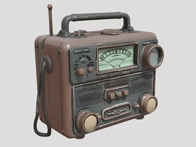 Vintage Design Headphone Speaker with Classic Radio Style and High Quality Audio Performance 3d model