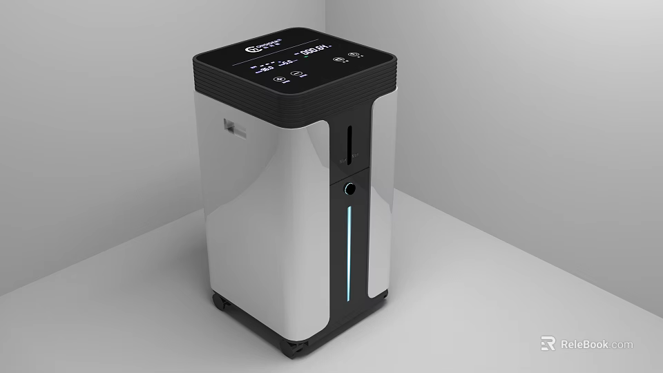 Industrial Equipment With Modern Black And Silver Design Digital Display Panel And Front Slot 3d model 