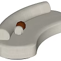 Silent wind many people sofa cream wind 3d model