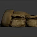 Burlap Sacks Filled With Red Beans Stacked In Heap On Dark Surface