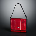 Stylish Red Striped Shoulder Bag With Black Strap For Daily Casual Use