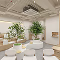 Meowk Café Interior With Green Plants Wooden Decor And Cozy Seating Area
