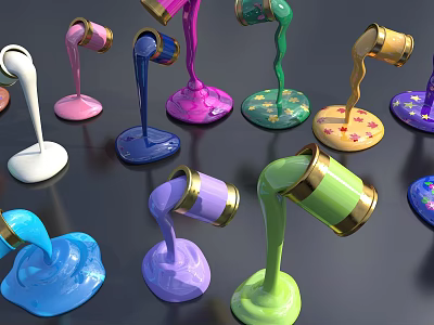 Modern Meichen Paint Bucket Meichen 3d model Modern Meichen Paint Bucket Meichen 3d model