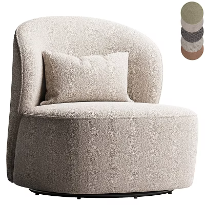 Modern Single Sofa with Cozy Fabric and Accent Pillow and Neutral Color Options 3d model