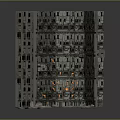 Detailed Architectural Model Of Modern Multi Storey Apartment Building With Windows And Balconies