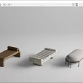 Modern Bed End Stool Bed End Stool Combination Sofa Stool Bench 3d model