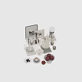 Elegant Decorative Ornament Set With White Vase Hanging Decor Books And Pomegranates