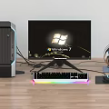Computer host chassis mouse keyboard mouse headset 3d model