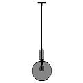 Modern Minimalist Round Pendant Light With Metal Stem And Globe Shade Design