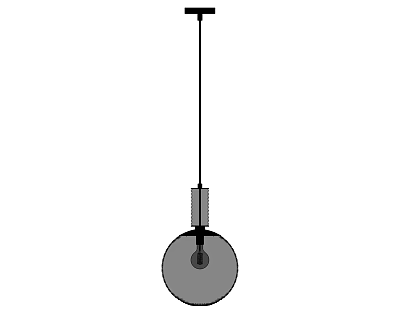Modern Minimalist Round Pendant Light With Metal Stem And Globe Shade Design 3d model