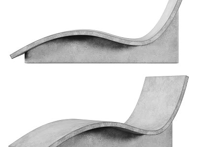 Concrete Lounge Chair With Modern Minimalist Design And Sleek Curved Lines 3d model