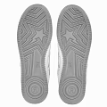 White Modern Sneakers With Star Design On Side And White Laces And Sole