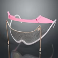 Commercial Protective Face Shield Equipment With Pink Top White Frame And Metal Mesh