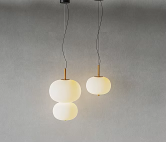 Paper lamp round lamp modern living room lamp art chandelier restaurant chandelier bar table chandelier single head chandelier 3d model