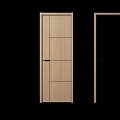 Modern Dark Wooden Swing Door With Vertical Glass Panel for Interior Design
