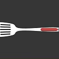 Stainless Steel Slotted Spatula With Red Handle For Kitchen Cooking Utensil