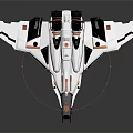 Sleek White Cosmic Spaceship With Modern Design Black Orange Details And Engines