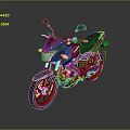 Black and Red Modern Motorcycle with Sporty Body and Sleek Headlight Design