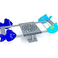 Outdoor Playground Equipment With Fish Shaped Decorations Square Platform And Spring Structure