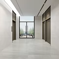 Modern Light Luxury Elevator Corridor With Full Marble Decoration And Soft Recessed Ceiling Lighting Design