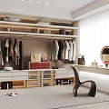 Open Cloakroom Book Makeup Table Integrated Cabinet Combination 3d model