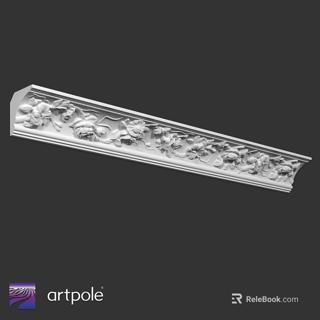 Ornamental Decorative Molding With Intricate Carved Floral Patterns And Elegant Design 3d model 