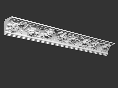 Ornamental Decorative Molding With Intricate Carved Floral Patterns And Elegant Design 3d model