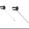 Dual Mechanical Tools With Long Rods And Red Black Components For Industrial Use