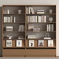 Modern Solid Wood Bookshelf 3d model