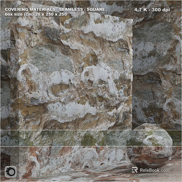 Weathered Stone Wall Components With Natural Textured Surfaces And Irregular Blocks 3d model