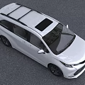 Toyota White MPV Exterior Design With Sleek Front Grille And Tinted Windows