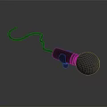 Practical Metal Hook Device With Curved Rod Black Connector And Purple Ball